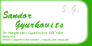 sandor gyurkovits business card